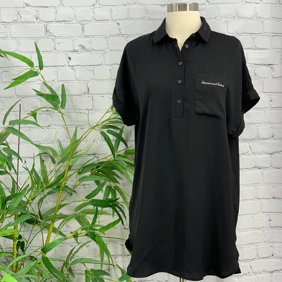 Forever 21 Other - 🎉Forever 21 Black Pajama Nighty w/ French Saying